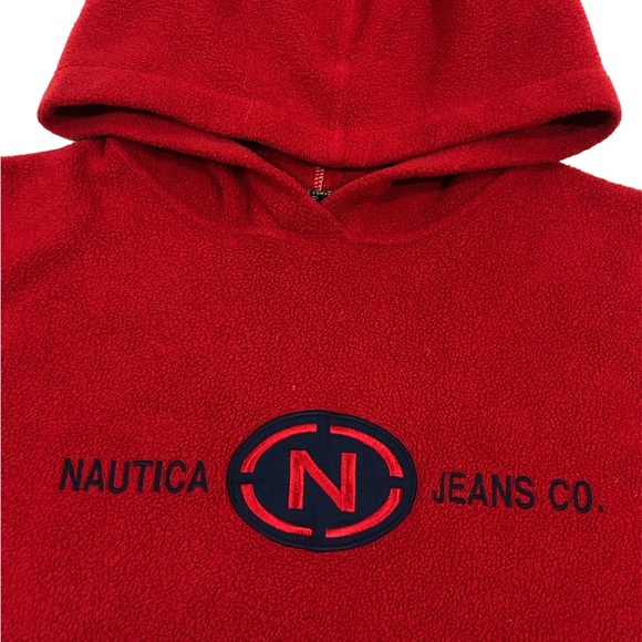 Vintage Nautica Jeans Fleece Pullover Hoodie Kids Medium - Picture 2 of 4